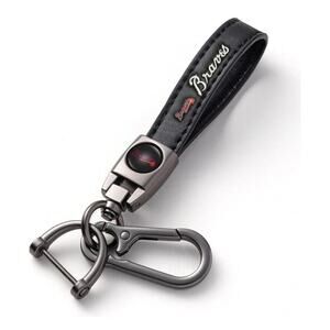 ATLANTA BRAVES Genuine Leather Keychain Key Chain Ring Fob Holder Baseball NEW